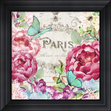 Framed Paris Flower Market II Print