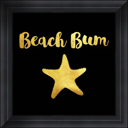 Framed Beach Bum In Black Print