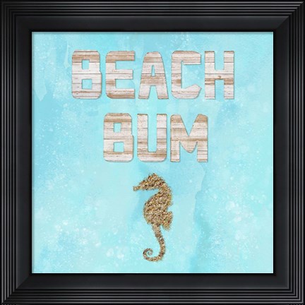 Framed Beach House Beach Bum Print