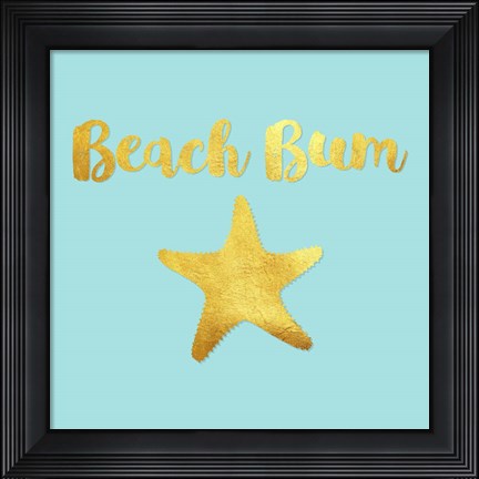 Framed Ocean Blue Beach Bum Print
