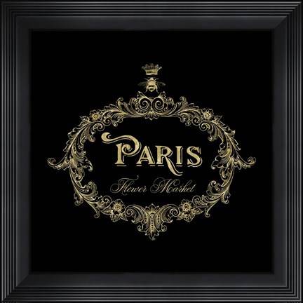 Framed Paris Flower Market In Gold Print