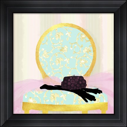 Framed Evening Out In Gold I Print