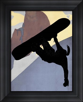 Framed Snowboarding Betty Evening Light Print