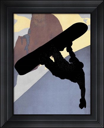 Framed Snowboarding Dude Evening Light Print