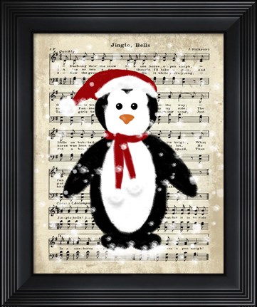 Framed Christmas Penguin Print