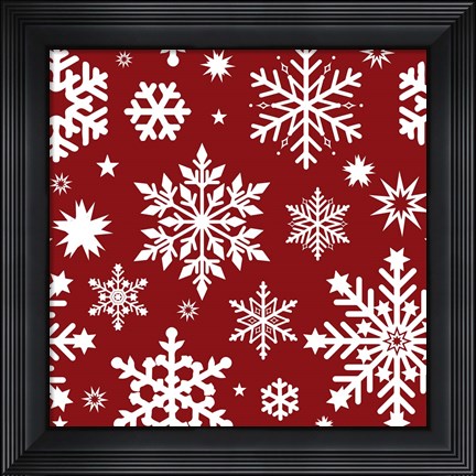 Framed Snowflake Pattern Print