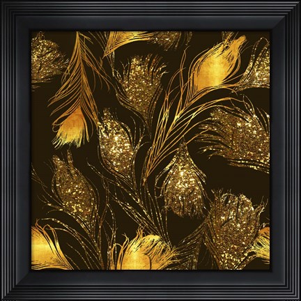 Framed Luxe Feather Pattern Print