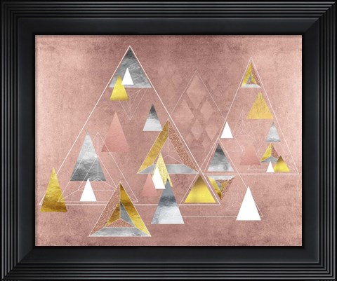 Framed Park Avenue Abstract Geometric Christmas Trees Print