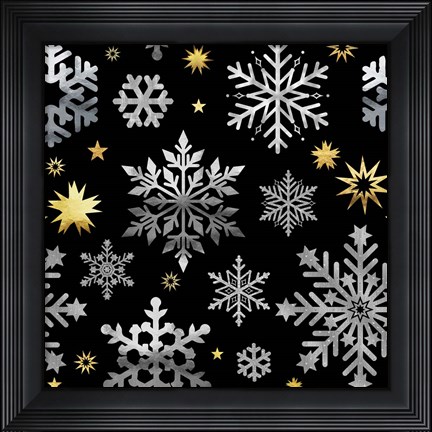 Framed Park Avenue Snowflake Pattern Print