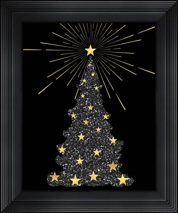 Framed Park Avenue Starry Christmas Tree Print