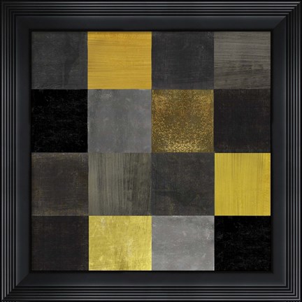 Framed Abstract Geometric Squares Print