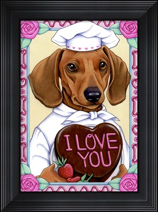 Framed Dachshund Baker Print