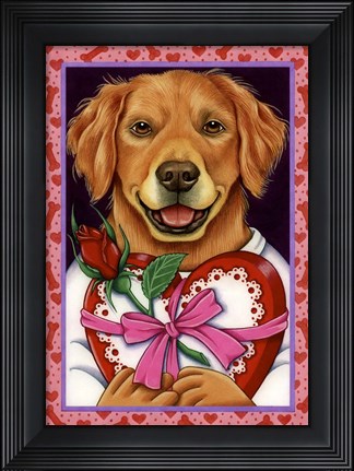 Framed Golden Retriever Chocolate Box Print