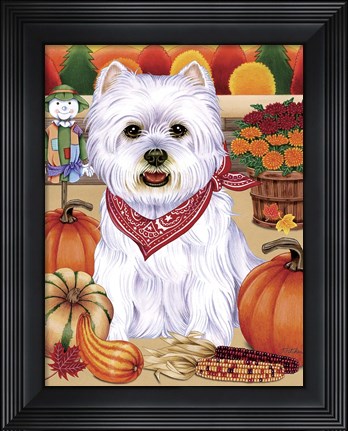 Framed Harvest Westie Print