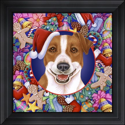 Framed Christmas Jack Russel Print