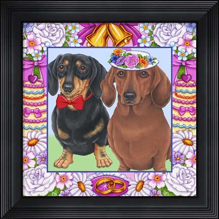 Framed Wedding Dachsunds Print