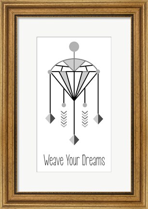 Framed Weave Your Dreams White Print