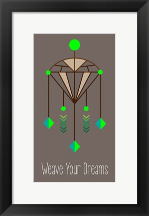 Framed Weave Your Dreams Brown Print