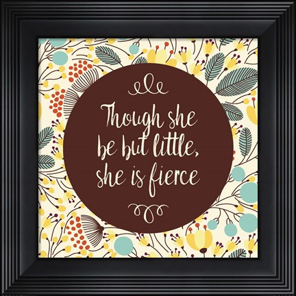 Framed Though She Be But Little - Retro Floral White Print