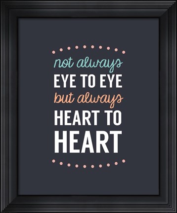 Framed Not Always Eye To Eye - Dot Design Navy Print