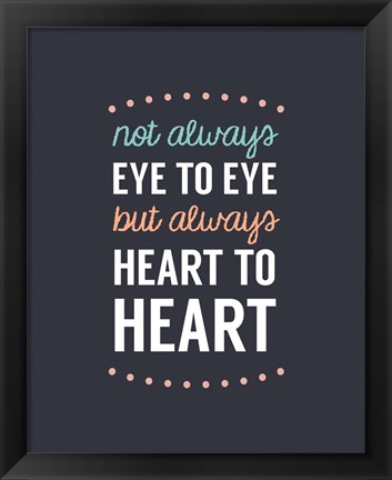 Framed Not Always Eye To Eye - Dot Design Navy Print