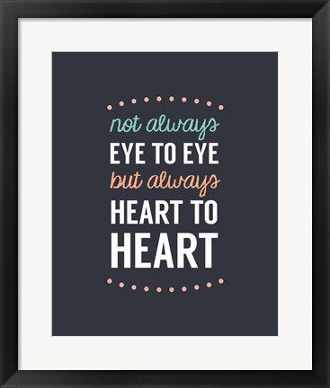 Framed Not Always Eye To Eye - Dot Design Navy Print