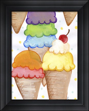 Framed Floating Ice Cream Print
