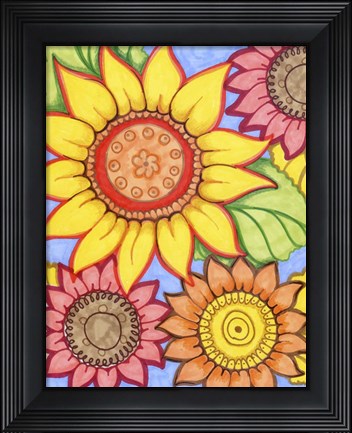 Framed Sunflower Zen Print
