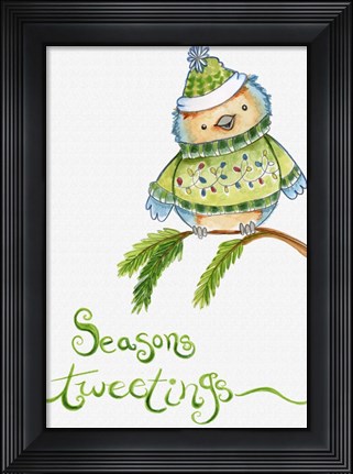 Framed Blue Birds Branch Print