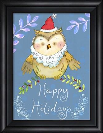 Framed Santa Owl Print