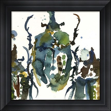 Framed Imaginary Bug Series - Rhino Beetle Print