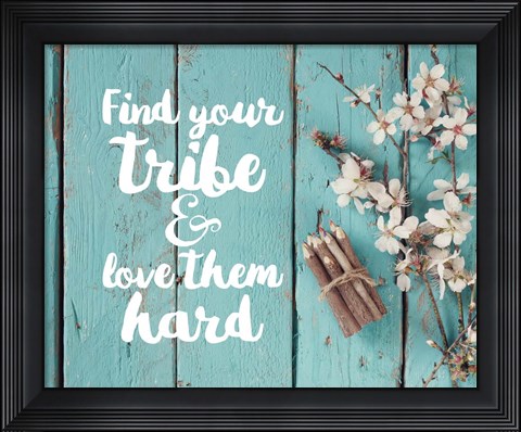 Framed Find Your Tribe - Flowers and Pencils Print