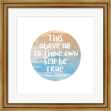 Framed To Thine Own Self Be True Shakespeare Blue Print