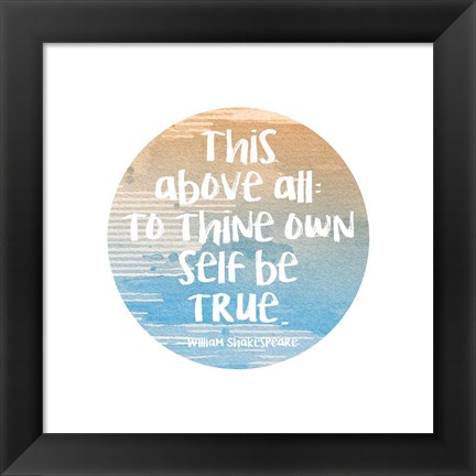 Framed To Thine Own Self Be True Shakespeare Blue Print