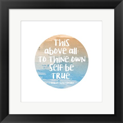 Framed To Thine Own Self Be True Shakespeare Blue Print