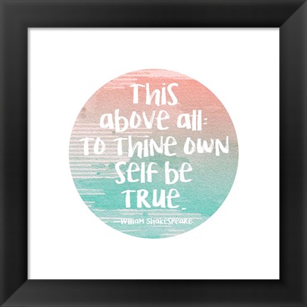 Framed To Thine Own Self Be True Shakespeare Green Print