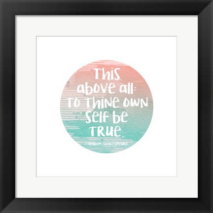 Framed To Thine Own Self Be True Shakespeare Green Print