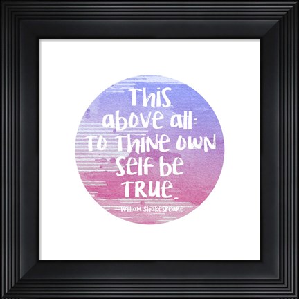 Framed To Thine Own Self Be True Shakespeare Purple Print