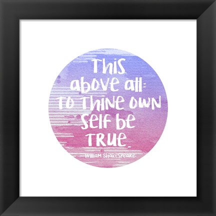 Framed To Thine Own Self Be True Shakespeare Purple Print