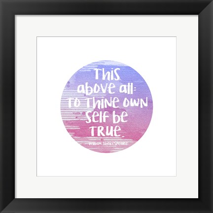 Framed To Thine Own Self Be True Shakespeare Purple Print