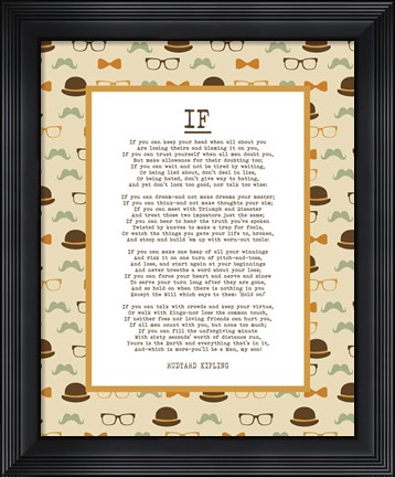Framed If by Rudyard Kipling - Retro Orange Print
