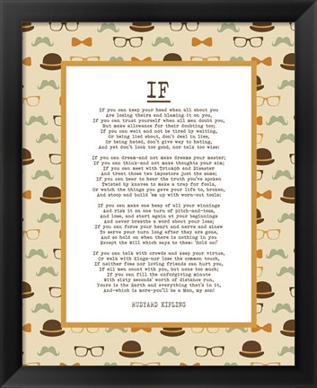 Framed If by Rudyard Kipling - Retro Orange Print