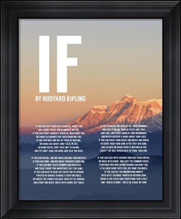 Framed If by Rudyard Kipling - Mountain Sunset Print