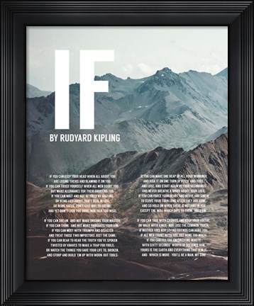 Framed If by Rudyard Kipling - Mountains Print