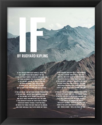 Framed If by Rudyard Kipling - Mountains Print