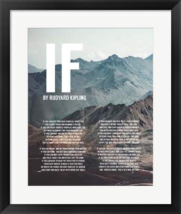 Framed If by Rudyard Kipling - Mountains Print