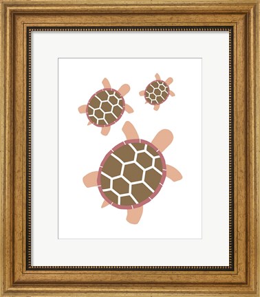 Framed Three Turtles - Red Print