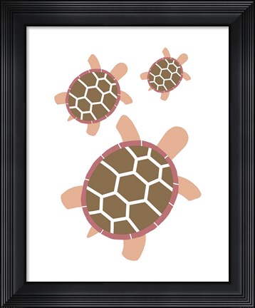 Framed Three Turtles - Red Print