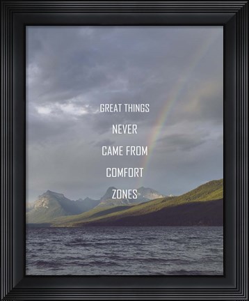 Framed Great Things Never Came From Comfort Zones Strength - Rainbow Print