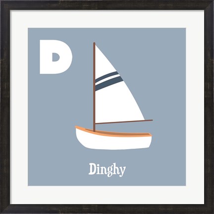 Framed Transportation Alphabet - D is for Dinghy Print